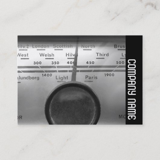 サイドバンド – 古い英国のラジオダイヤル 名刺 (正面)