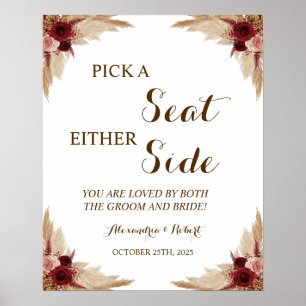 サイドパンパスグラスのポスターではなくシート結婚を選ぶ ポスター