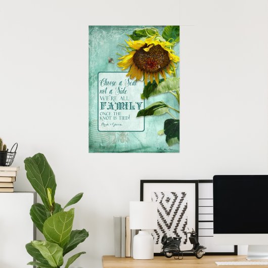 サイドファミリーのサイン結婚アクアではない座席を選択 ポスター (ホームオフィス)