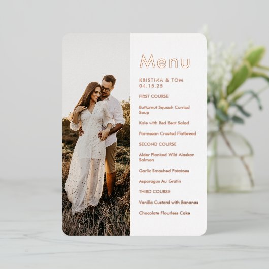 サイドフォトメニュー 本物の箔押し招待状 箔招待状 (立ち正面)