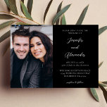 サイドフォトモダンエル書結婚道のブラック 招待状<br><div class="desc">美しい&結婚式招待状ユニークをサイドフォト書道の結婚式招待状と共にモダン送信エレガント。写真と書結婚を飾ったカードでお気に入りの皆さんを楽しませる。</div>