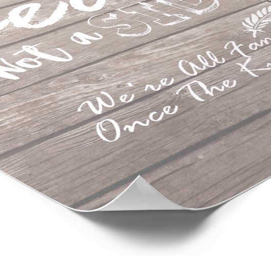 サイドフローラのサインではない素朴席結婚を選ぶ ポスター (角)