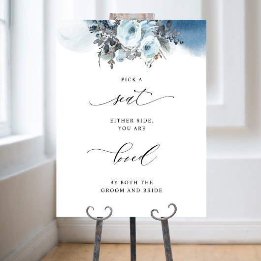 サイドブルーではない座席のフローラ結婚の標識 ポスター