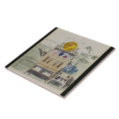 サイドボードのためのデザイン、c.1860s-70s (w/c及び鉛筆 タイル (側面)