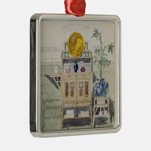 サイドボードのためのデザイン、c.1860s-70s (w/c及び鉛筆 メタルオーナメント (右)