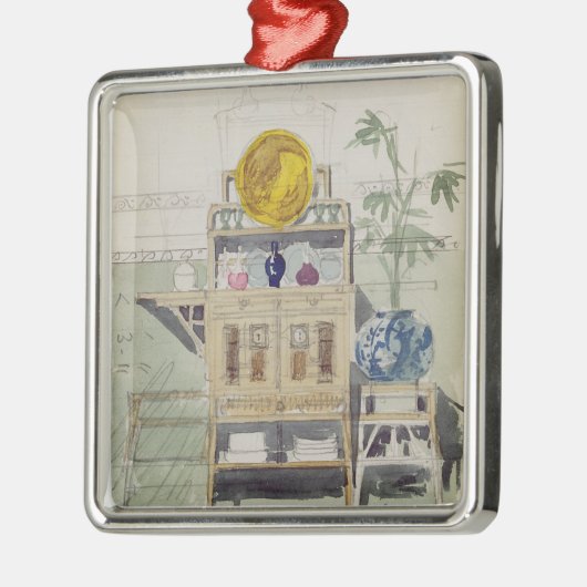 サイドボードのためのデザイン、c.1860s-70s (w/c及び鉛筆 メタルオーナメント (左)