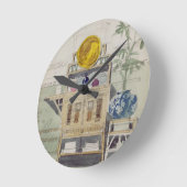 サイドボード用デザイン、c.1860s-70s (w/c & pencil) ラウンド壁時計 (傾斜)