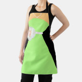 サイドメイドドレス　sageグリーン　クリーム色の花 エプロン (インサイチュ)