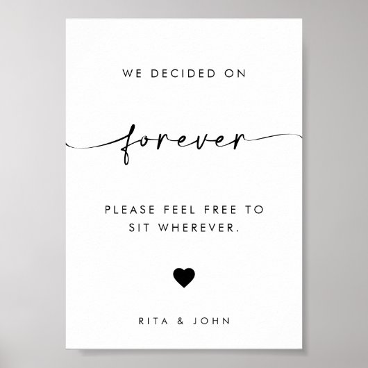 サイドモダンの看板ではないシックなシ結婚ート選択 ポスター (正面)