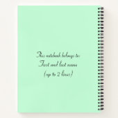 サイドリープミントグリーンとブラック ノートブック (裏面)