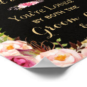 サイド以外のシートを選択 – 金ゴールドグリッター結婚のサイン ポスター (角)