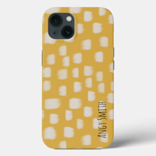 サイド名ミニマル付き黄色のパタパーソナライズされたーン iPhone 13ケース