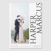 サイド名モダン写真Date Magnet Cardを保存 マグネット招待状 (正面)