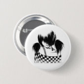 サイド掃除された強打の女の子 缶バッジ (正面&裏面)