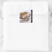 サイド文字カスタム写真 スクエアシール (バッグ)