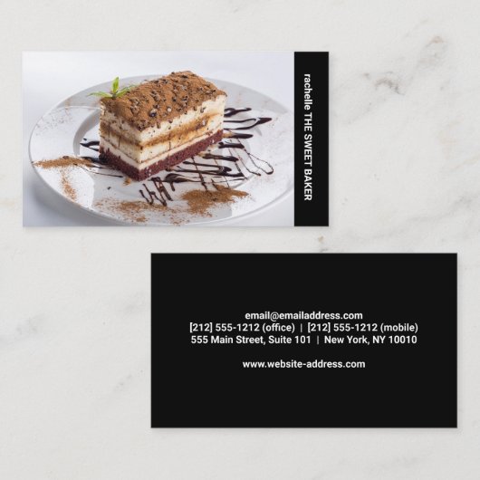 サイド文字カスタム写真 名刺 (正面/裏面)