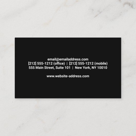 サイド文字カスタム写真 名刺 (裏面)