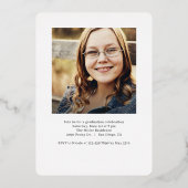 サイド書のフォイルの卒業編集可能カラー 箔招待状 (裏面)