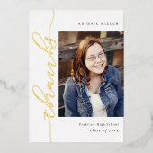 サイド書のホイルの卒業サンキューカード 箔招待状 (正面)