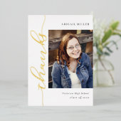 サイド書のホイルの卒業サンキューカード 箔招待状 (立ち正面)