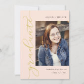 サイド書の編集可能なカラーの卒業招待状 招待状 (正面)