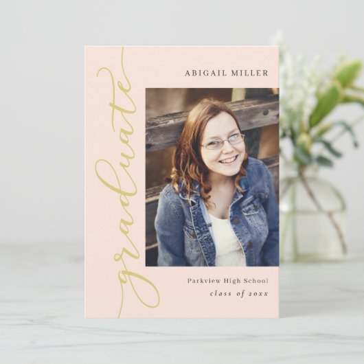 サイド書の編集可能なカラーの卒業招待状 招待状 (スタンド正面)
