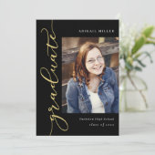 サイド書の編集可能なカラーの卒業招待状 招待状 (スタンド正面)