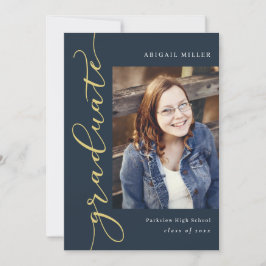 サイド書の編集可能なカラーの卒業招待状 招待状