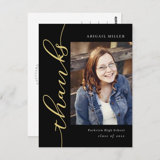 サイド書の編集可能な色ありがとうはがき ポストカード (正面/裏面)