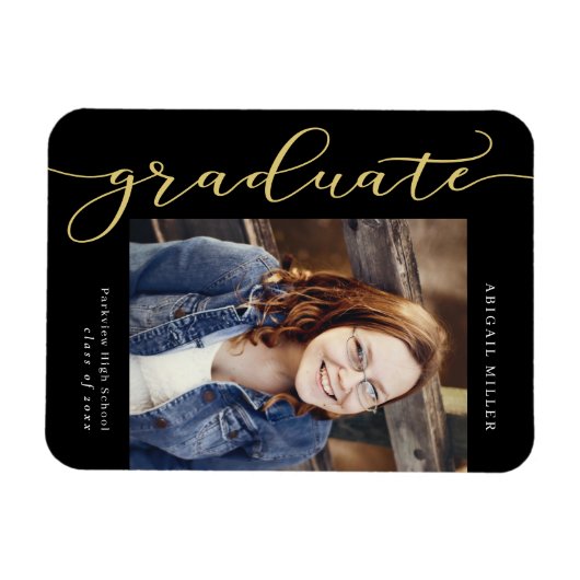 サイド書の編集可能カラー卒業マグネット マグネット (横)