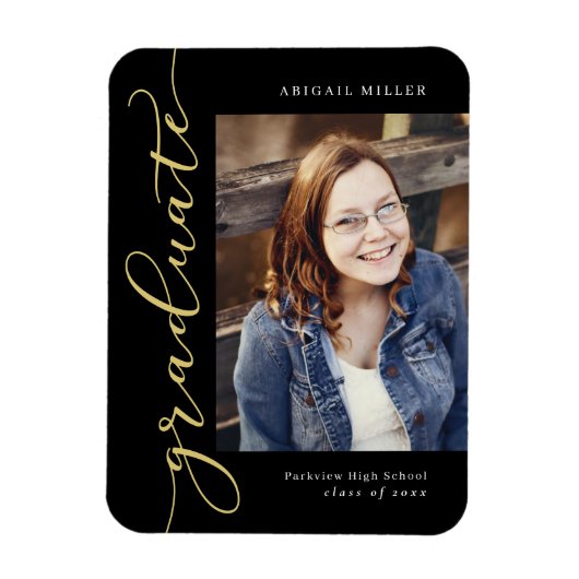 サイド書の編集可能カラー卒業マグネット マグネット (縦)