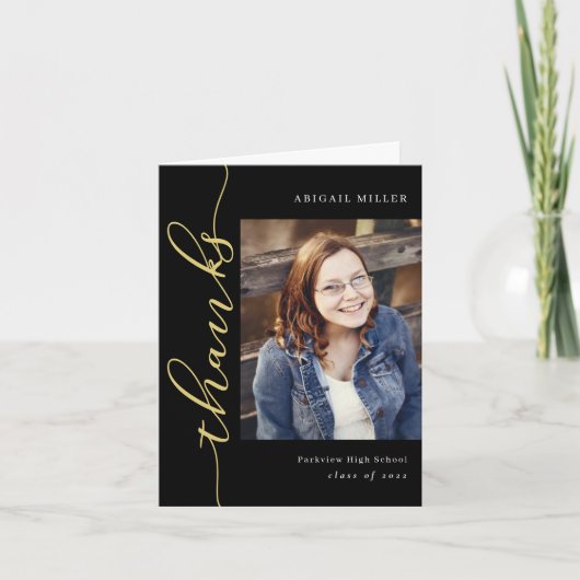 サイド書ズの卒業写真サンキューカード サンキューカード (正面)