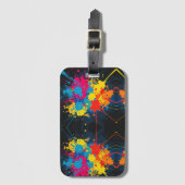 サイド独身の（ばちゃばちゃ）跳ねるデザインラゲッジタグ ラゲッジタグ (正面縦)