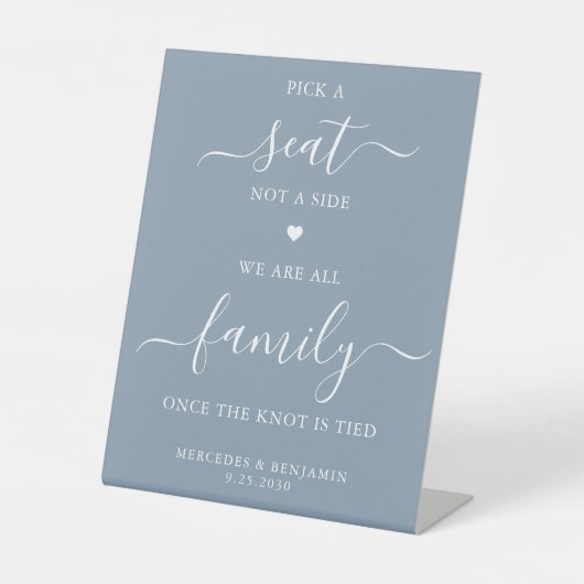 サイド結婚の埃っぽい青ではなく座席を選びカスタムなさい 台座サイン (正面)