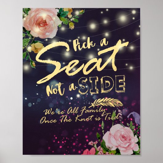 サイド結婚フローラストリングライトではなくシートを選ぶ ポスター (正面)