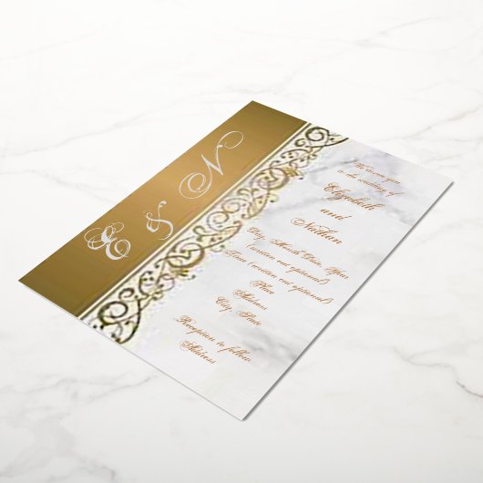 サイド華美結婚フォイル招待状 箔招待状 (回転した状態)