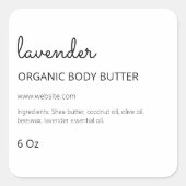 サイド離れマージン白ラベンダー体バターラベル スクエアシール (正面)