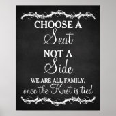 サイド黒板の看板ではない座席結婚を選ぶ ポスター (正面)