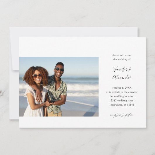 サイド2写真書道結婚式招待状 招待状 (正面)