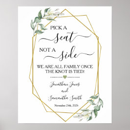 サイド・セレモニーの緑ではなく結婚シートを選ぶ ポスター