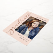 サイド・書フォイル卒業編集可能カラー・フォイルI 箔招待状 (回転した状態)