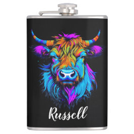 サイバカラフルパンカイハイランドパーソナライズされた牛 フラスク