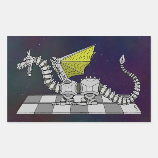 サイバドラゴン 長方形シール (正面)
