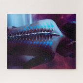 サイバネチィック脊柱のサイバーパンクの女性 ジグソーパズル (横)