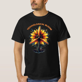 サイバネティックス ヒマワリ - 技術の開花 - スチームパンク Tシャツ