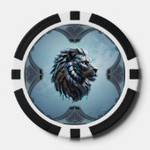 サイバネティックライオン力と技術の融合 ポーカーチップ (正面)