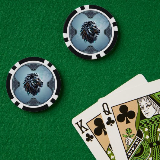 サイバネティックライオン力と技術の融合 ポーカーチップ (ポーカーテーブル (ダブル))