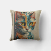 サイバネティック猫抽象芸術幾何学的キュビズム クッション (裏面)