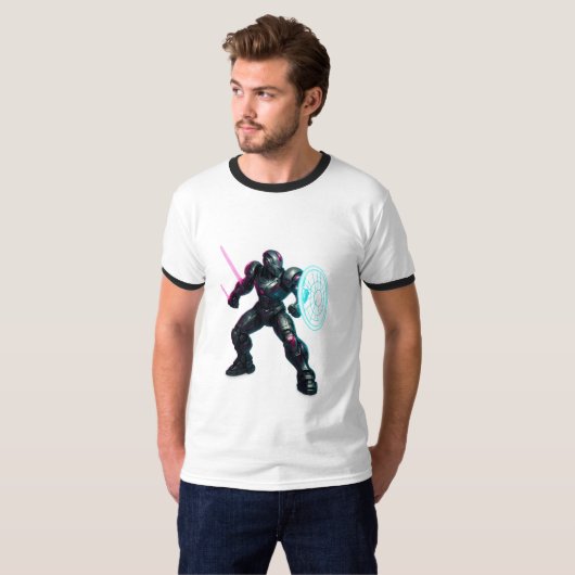 サイバネティック・グラディエーター - ネオンブレードの戦士 Tシャツ (正面フル)
