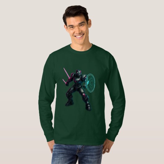 サイバネティック・グラディエーター - ネオンブレード・ウォリアー Tシャツ (正面フル)